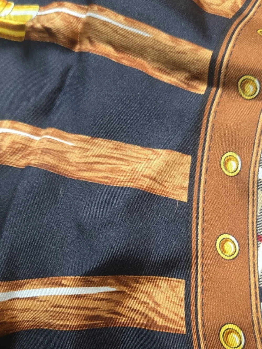 Burberry Black, Beige and Gold Heraldic Medallion Tapestry